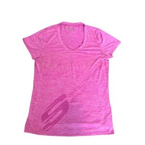 Skechers Sport Women’s Pink Short Sleeve Dri-Fit Tee. Size: Large.